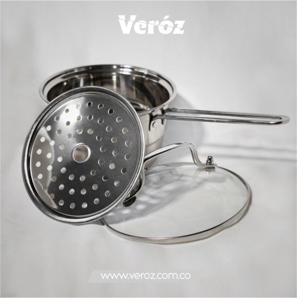 Olla vaporera 16 cm en acero inoxidable