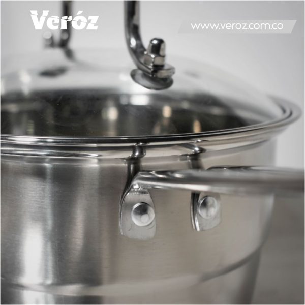 Olla vaporera 16 cm en acero inoxidable